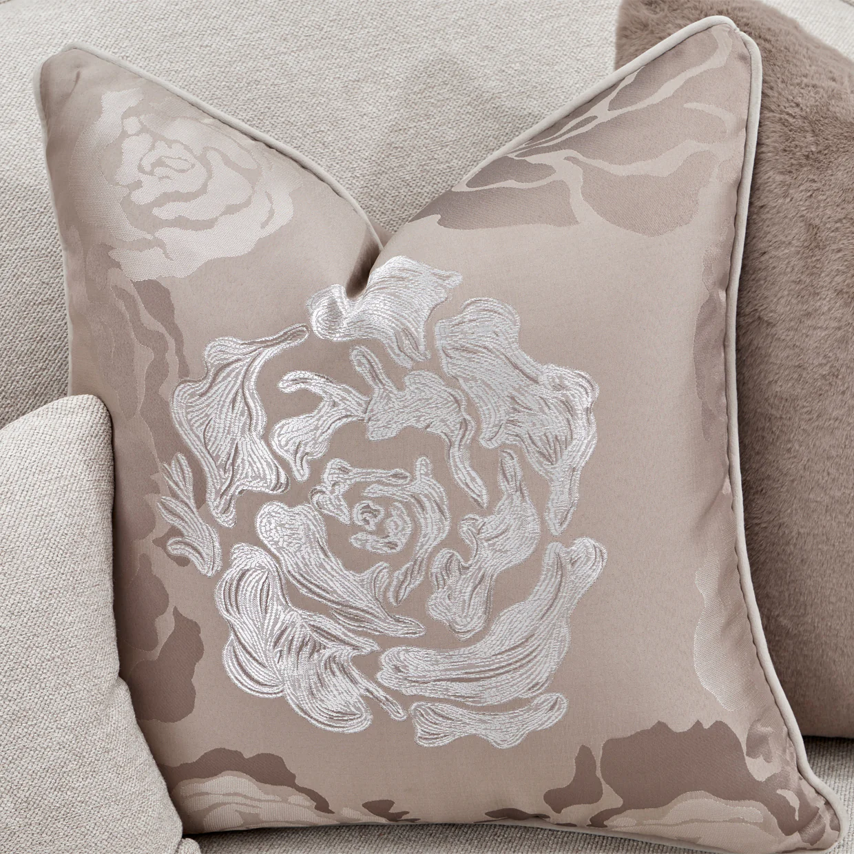 Michael Amini Camellia Field Caramel Sofa Cornsilk Caramel - Image 11