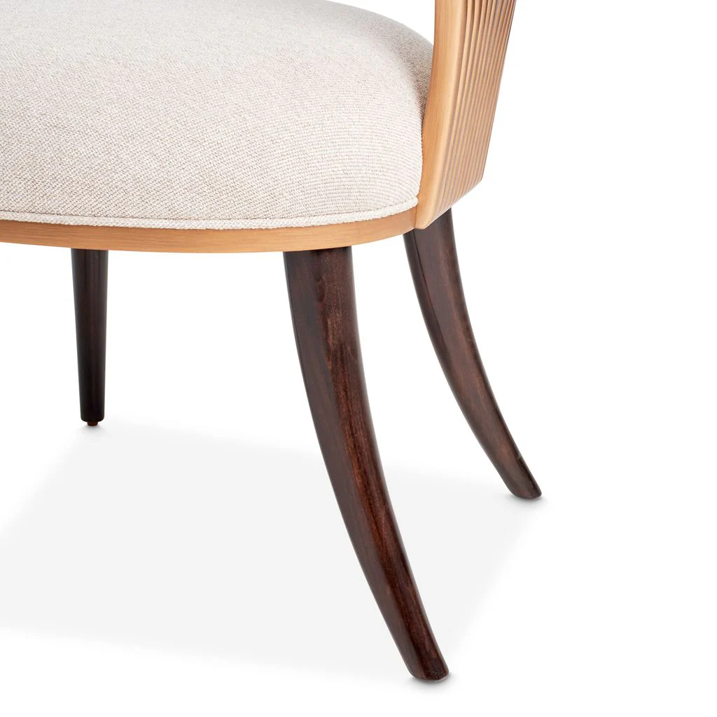 Michael Amini Camellia Field Dining Side Chair - Linen/Warm Pecan - Set of 2 - Image 16