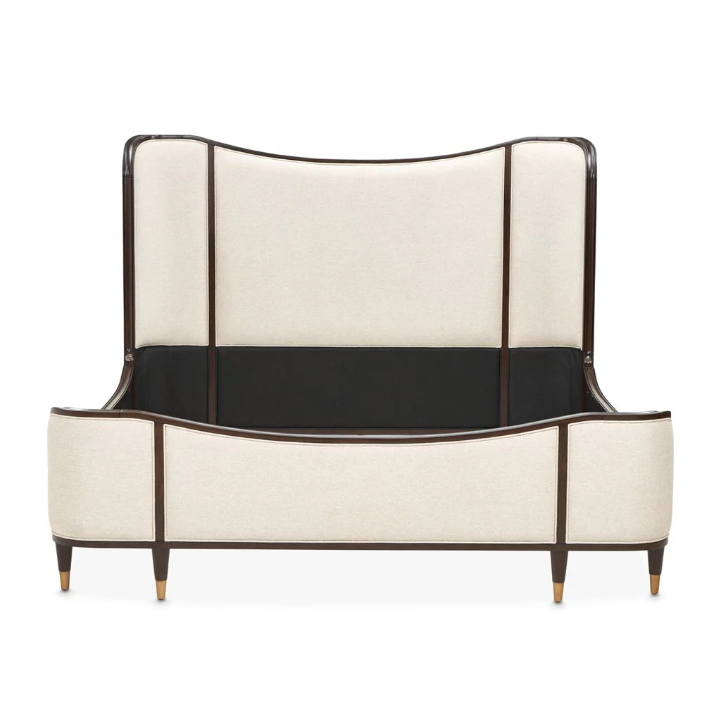 Michael Amini Camellia Field Queen Upholstered Bed - Warm Pecan - Image 3