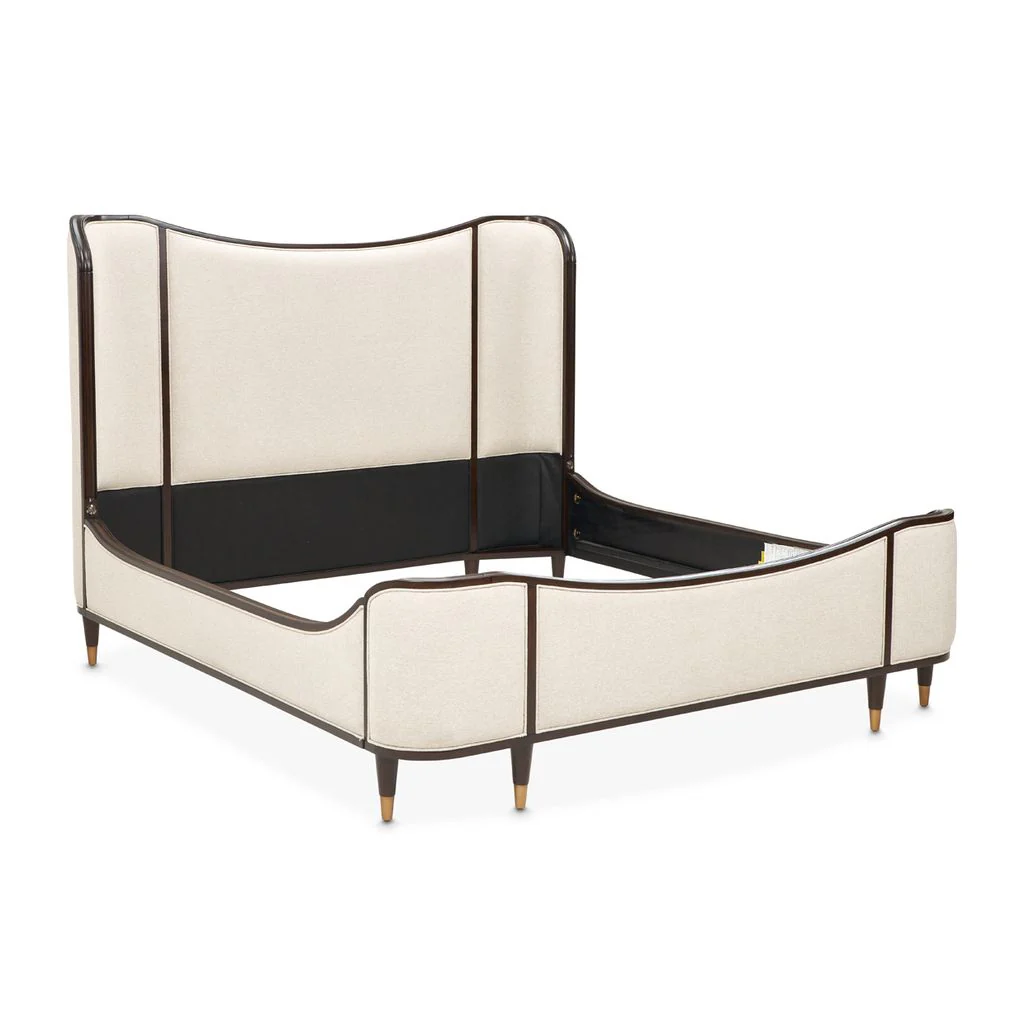 Michael Amini Camellia Field Queen Upholstered Bed - Warm Pecan - Image 4