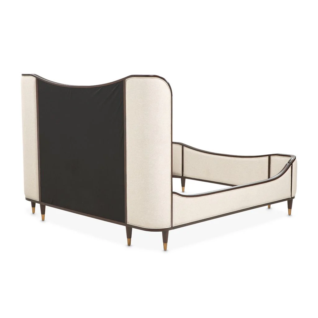 Michael Amini Camellia Field Queen Upholstered Bed - Warm Pecan - Image 6