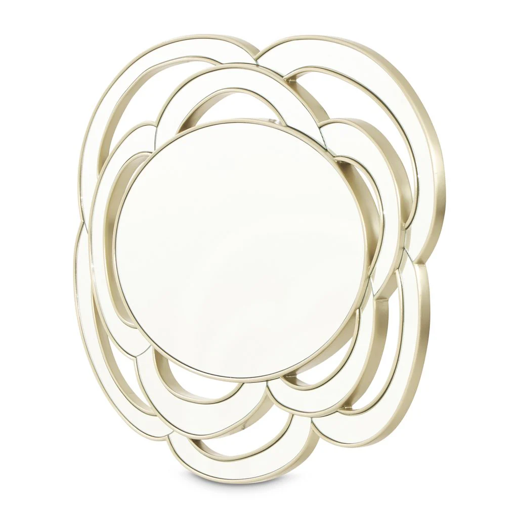 Michael Amini Camellia Field Wall Mirror - Antique Gold - Image 2