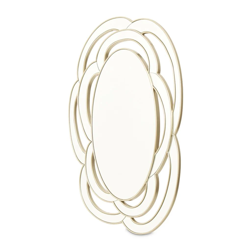 Michael Amini Camellia Field Wall Mirror - Antique Gold - Image 3