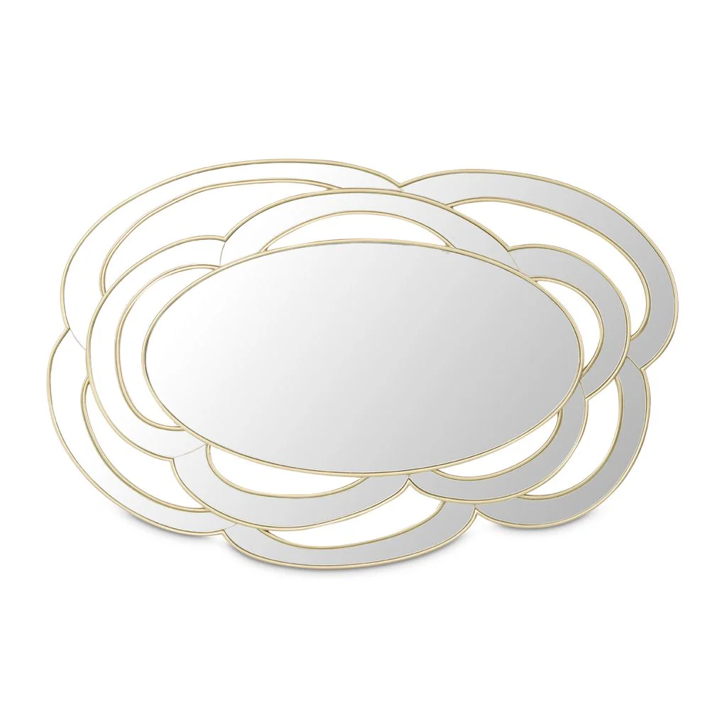 Michael Amini Camellia Field Wall Mirror - Antique Gold - Image 4