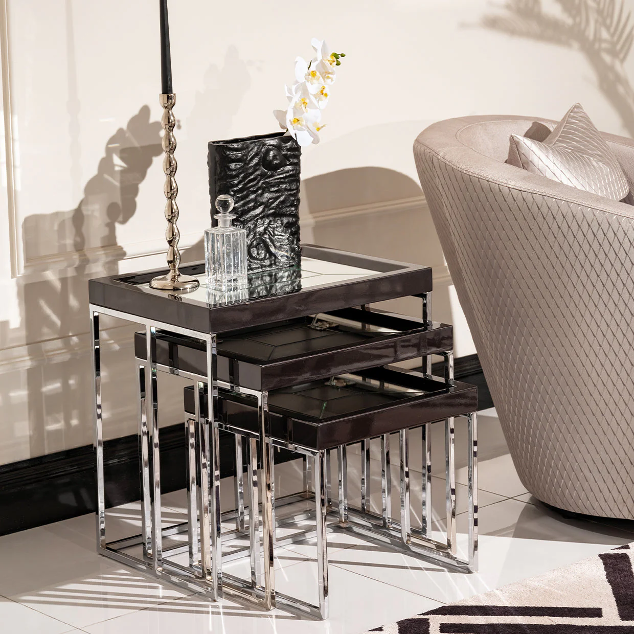 Michael Amini Carmela Nesting Table - Image 11