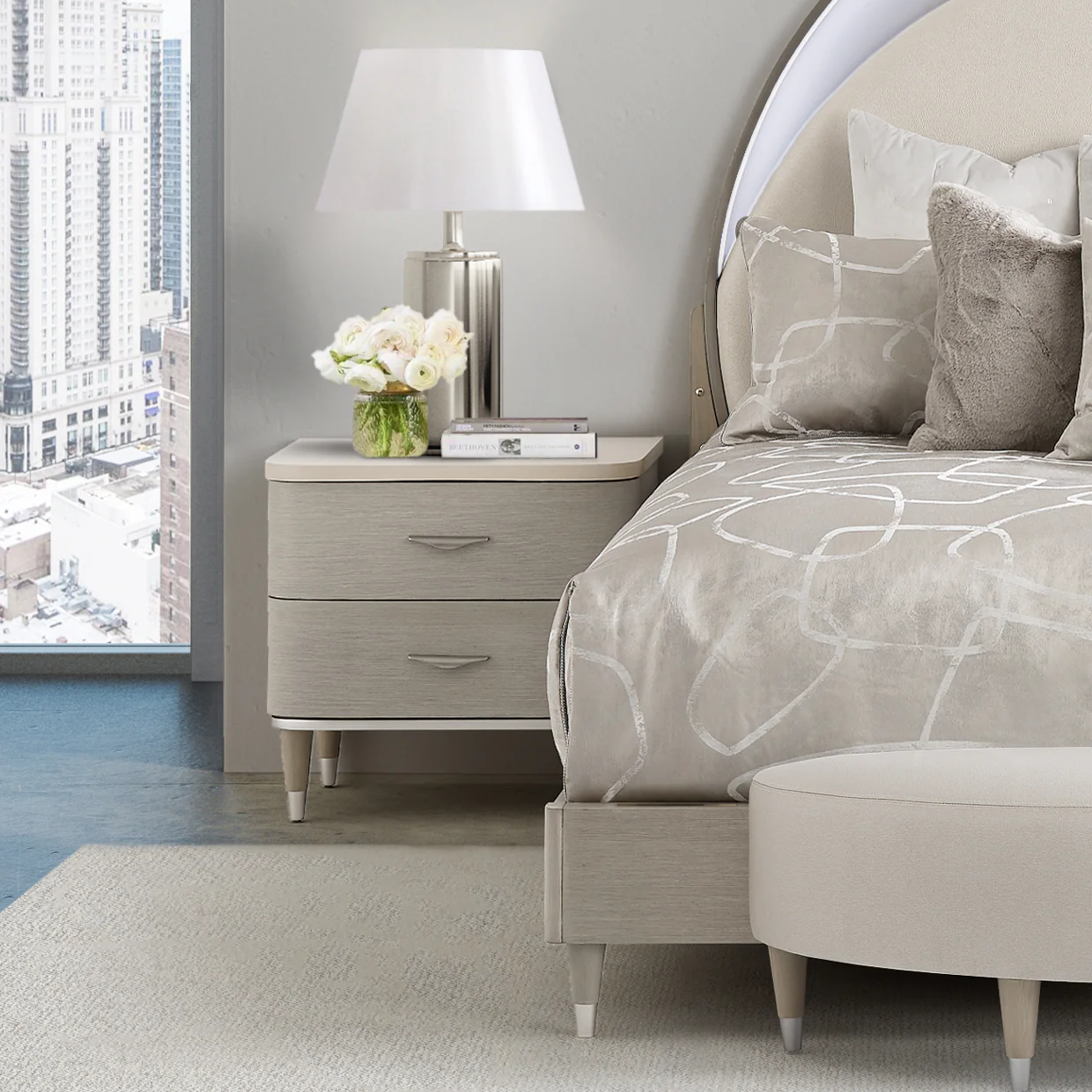 Michael Amini Eclipse Nightstand Moonlight - Image 2