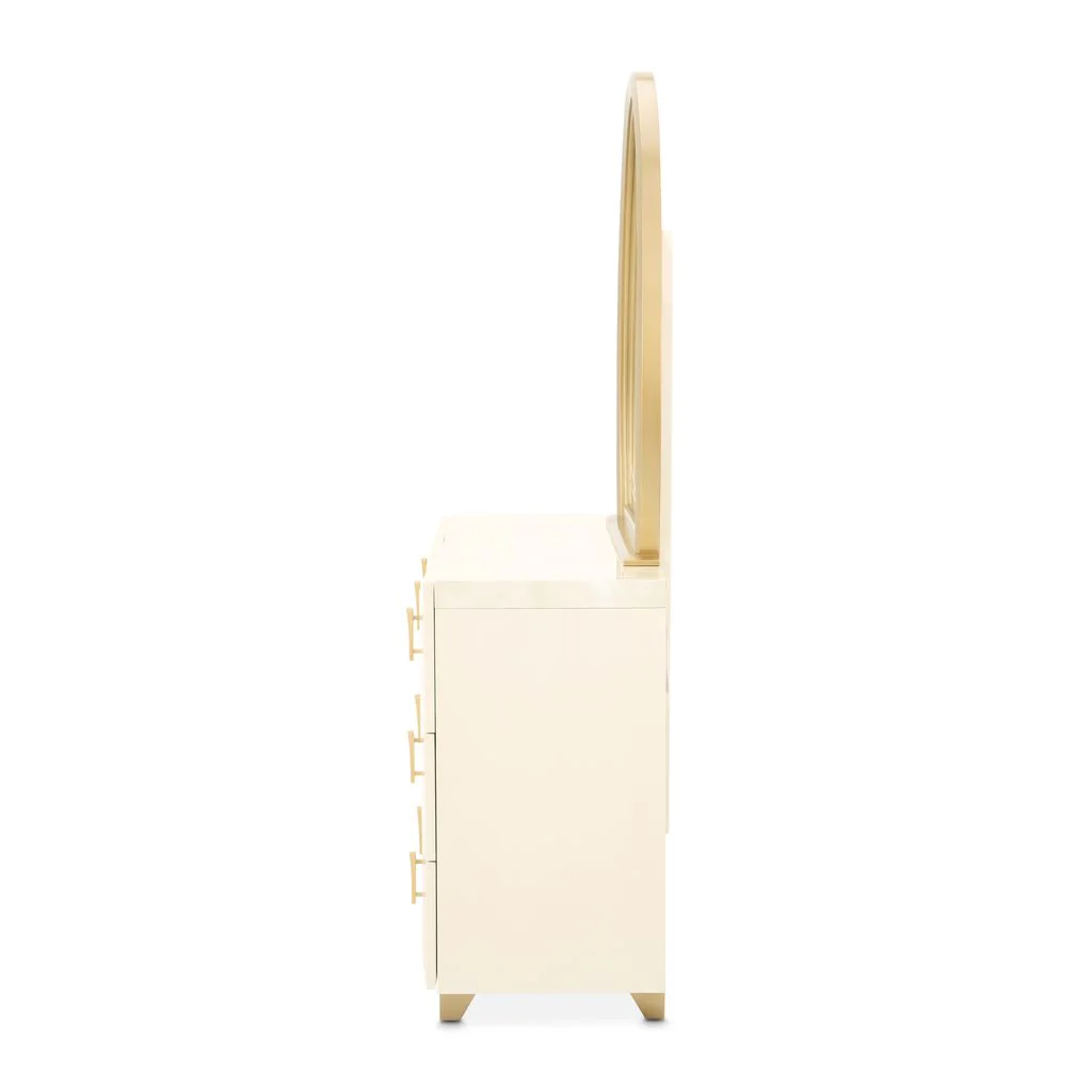 Michael Amini Fantosini Dresser with Mirror - Creamy Pearl - Image 2