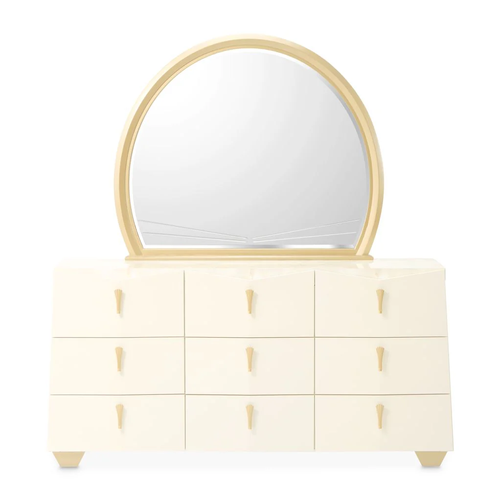 Michael Amini Fantosini Dresser with Mirror - Creamy Pearl - Image 3