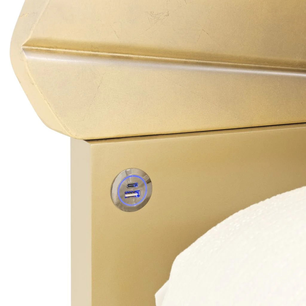 Michael Amini Fantosini King Fan Bed - Gold Leaf - Image 10
