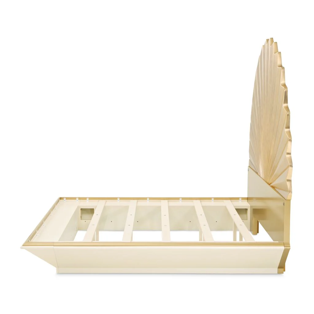 Michael Amini Fantosini King Fan Bed - Gold Leaf - Image 3