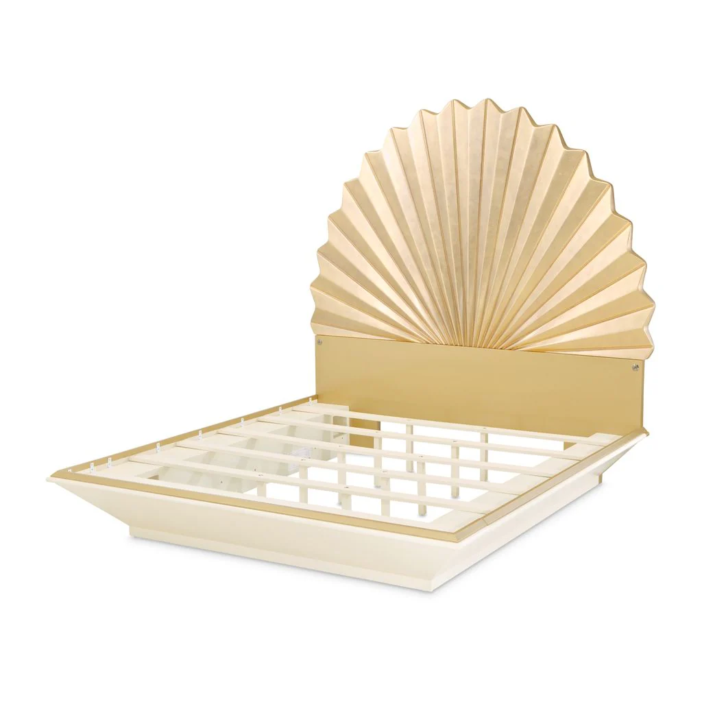 Michael Amini Fantosini King Fan Bed - Gold Leaf - Image 4