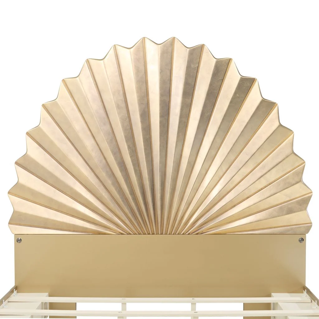 Michael Amini Fantosini King Fan Bed - Gold Leaf - Image 8