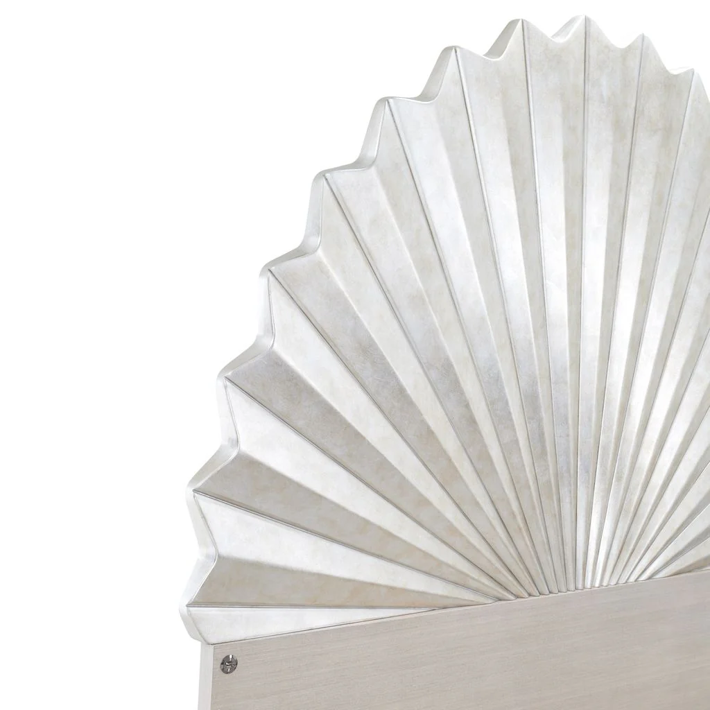 Michael Amini Fantosini King Fan Bed - Silver Leaf - Image 10