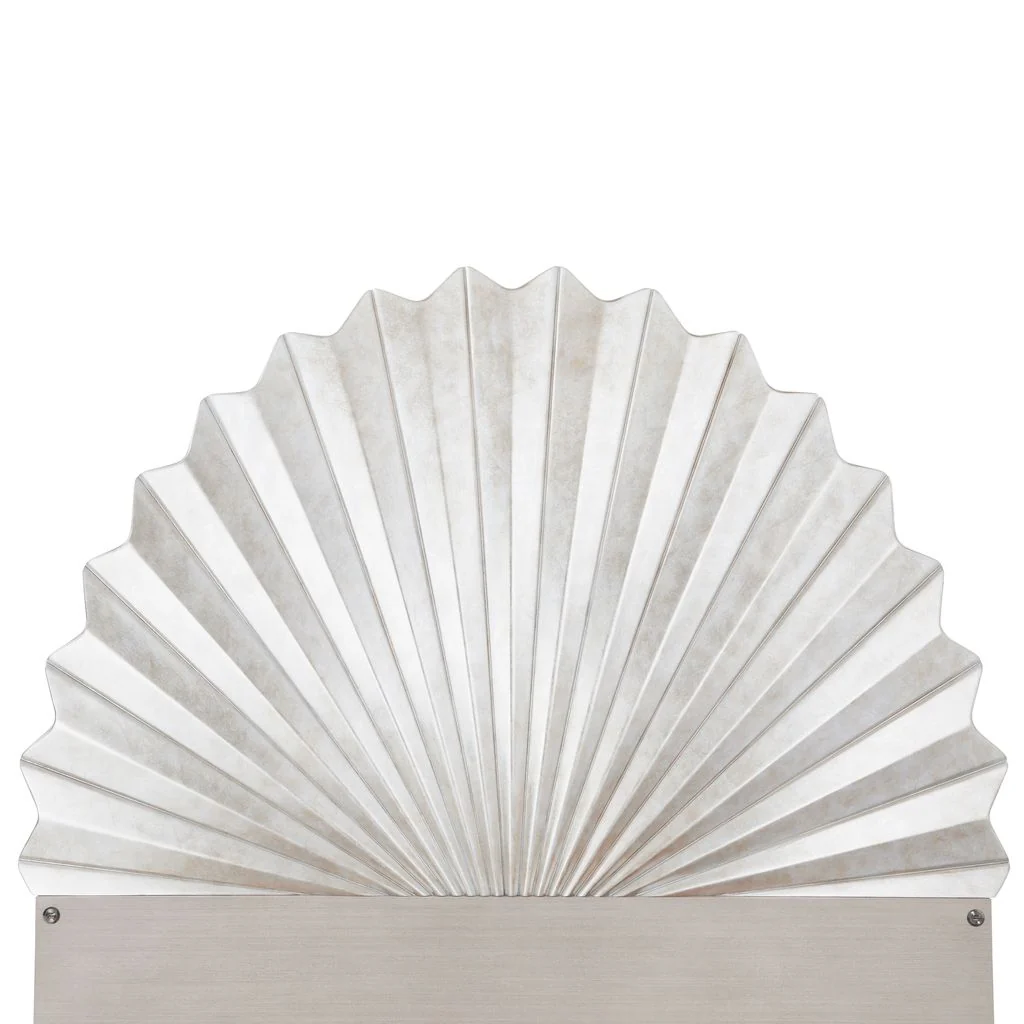 Michael Amini Fantosini King Fan Bed - Silver Leaf - Image 11