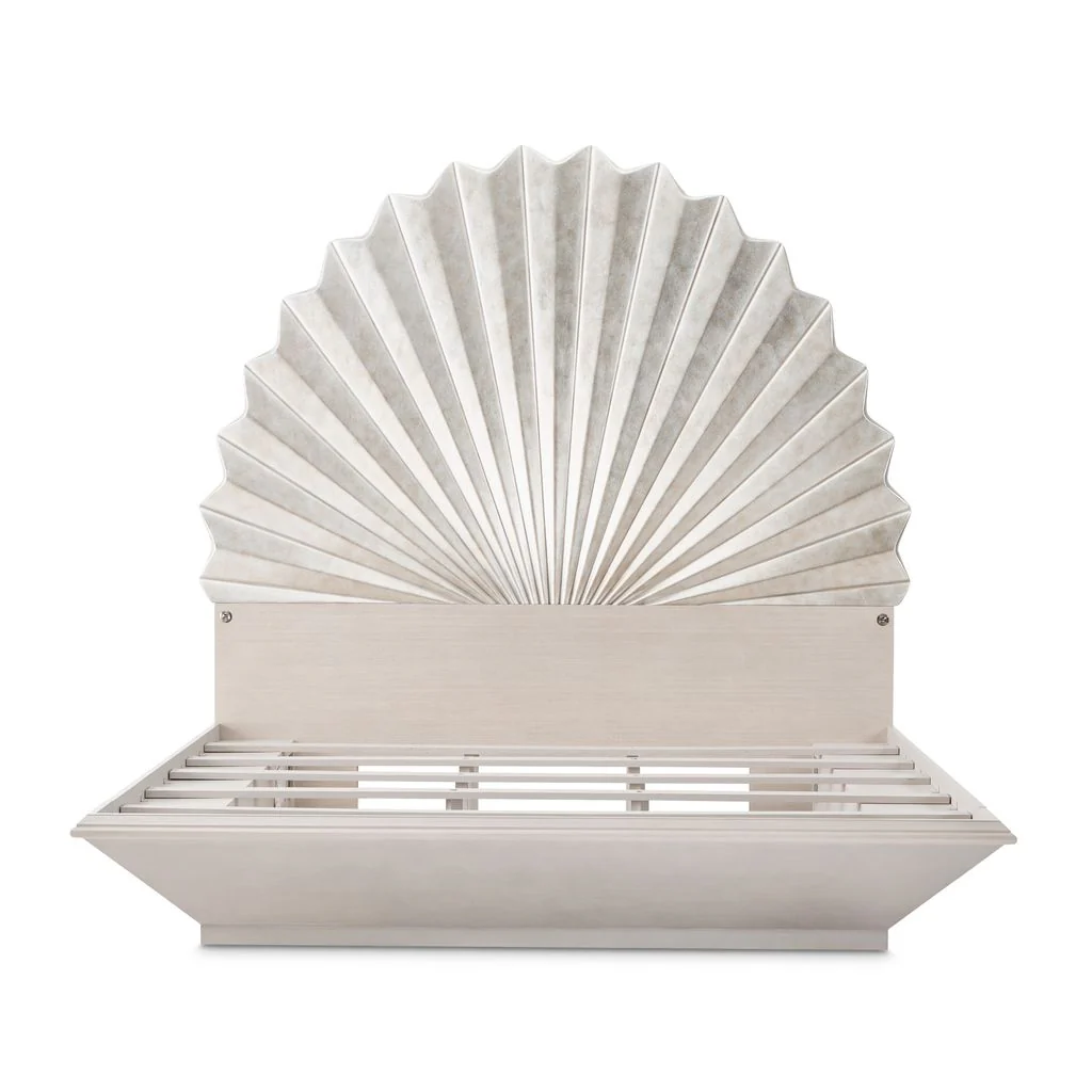Michael Amini Fantosini King Fan Bed - Silver Leaf - Image 13