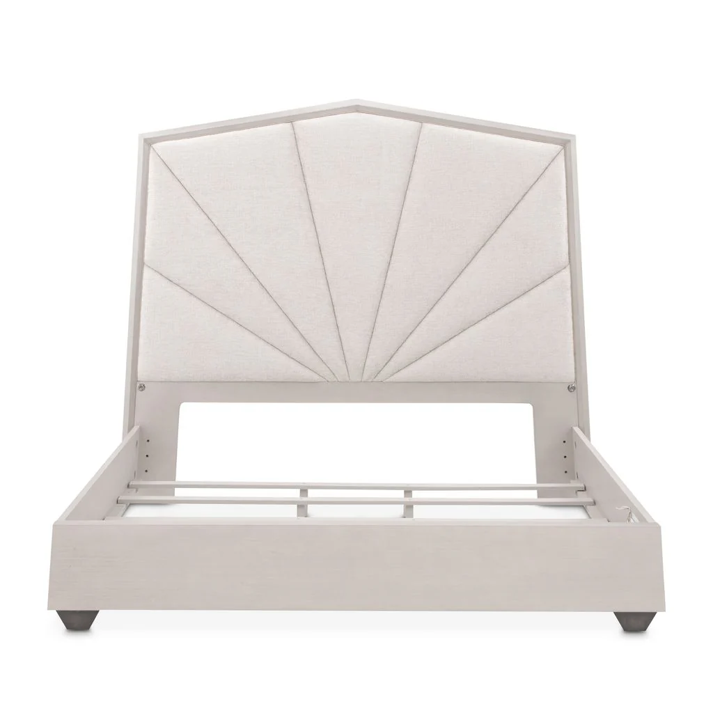 Michael Amini Fantosini King Tufted Panel Bed - Silver Mist - Image 10