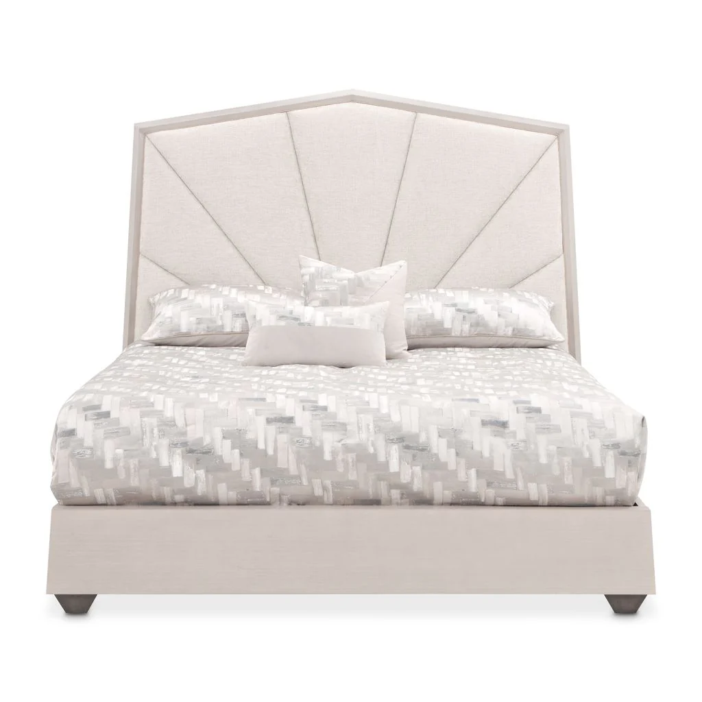 Michael Amini Fantosini King Tufted Panel Bed - Silver Mist - Image 11