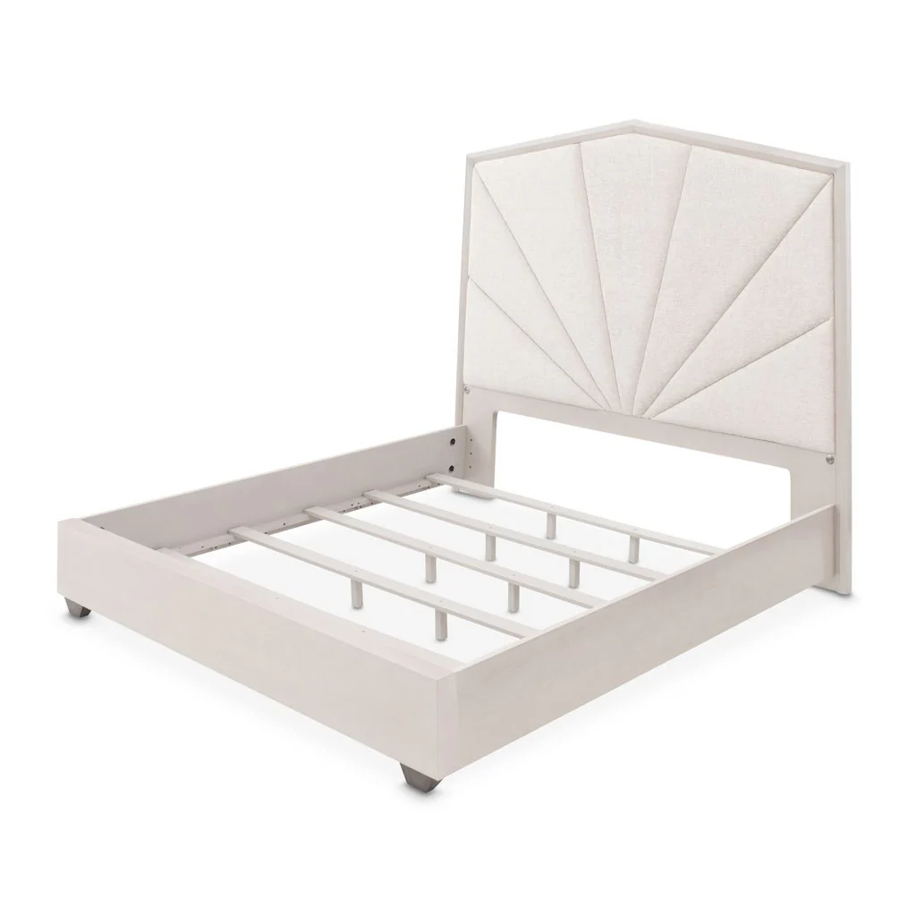 Michael Amini Fantosini King Tufted Panel Bed - Silver Mist - Image 8
