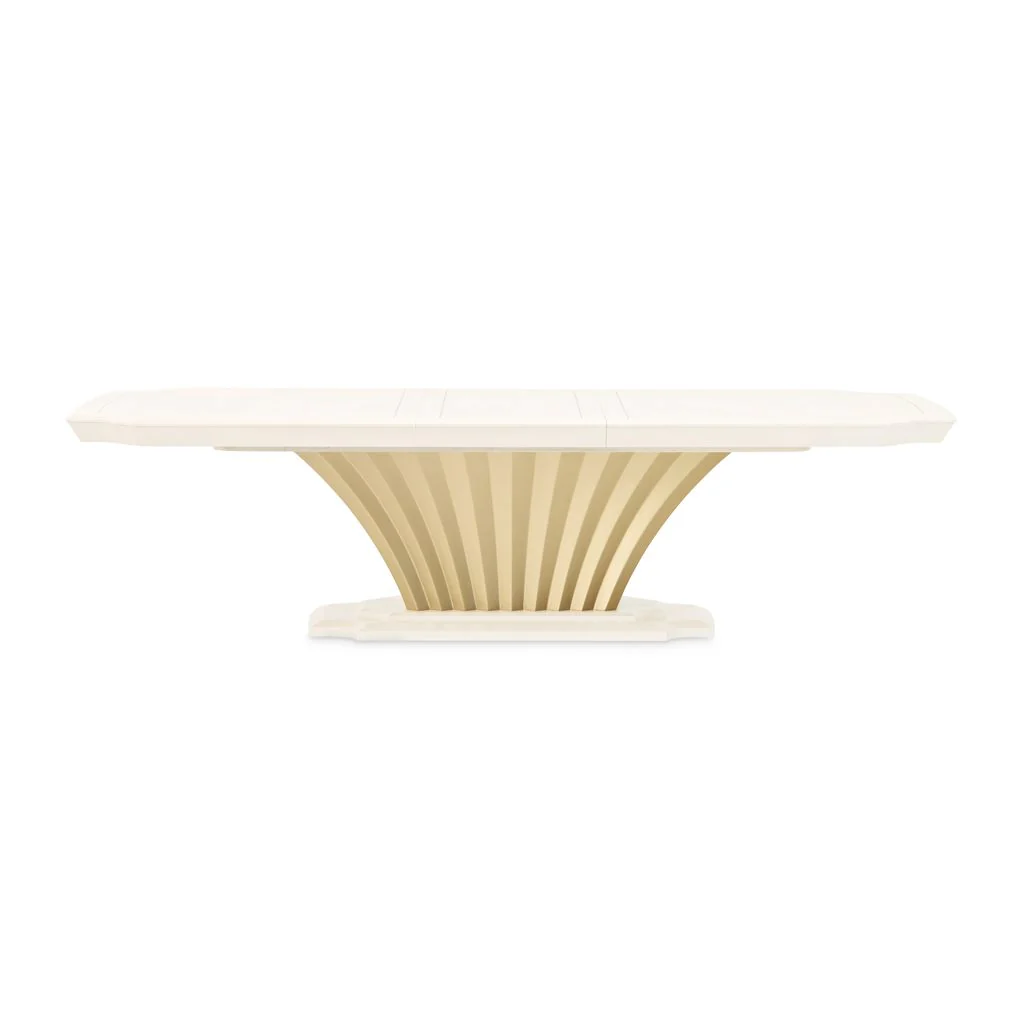 Michael Amini Fantosini Pedestal Dining Table - Creamy Pearl - Image 11