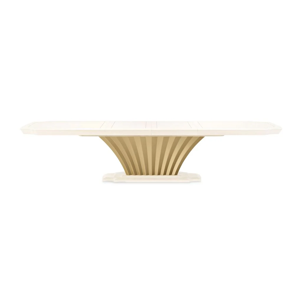 Michael Amini Fantosini Pedestal Dining Table - Creamy Pearl - Image 12