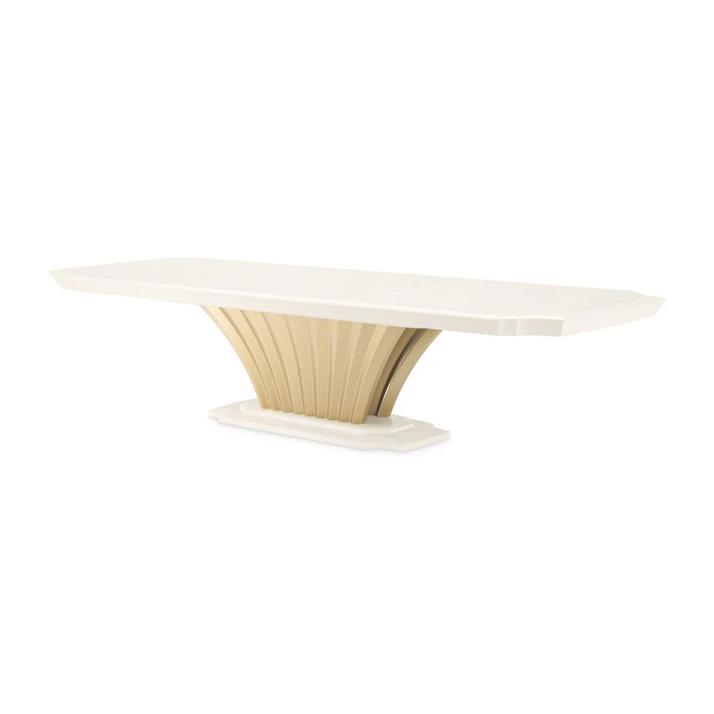 Michael Amini Fantosini Pedestal Dining Table - Creamy Pearl - Image 14