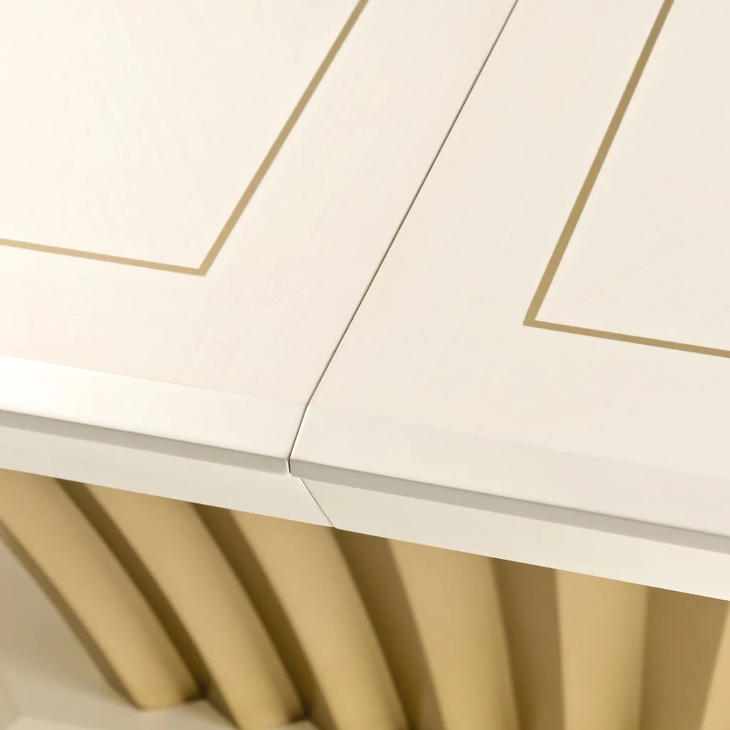 Michael Amini Fantosini Pedestal Dining Table - Creamy Pearl - Image 4