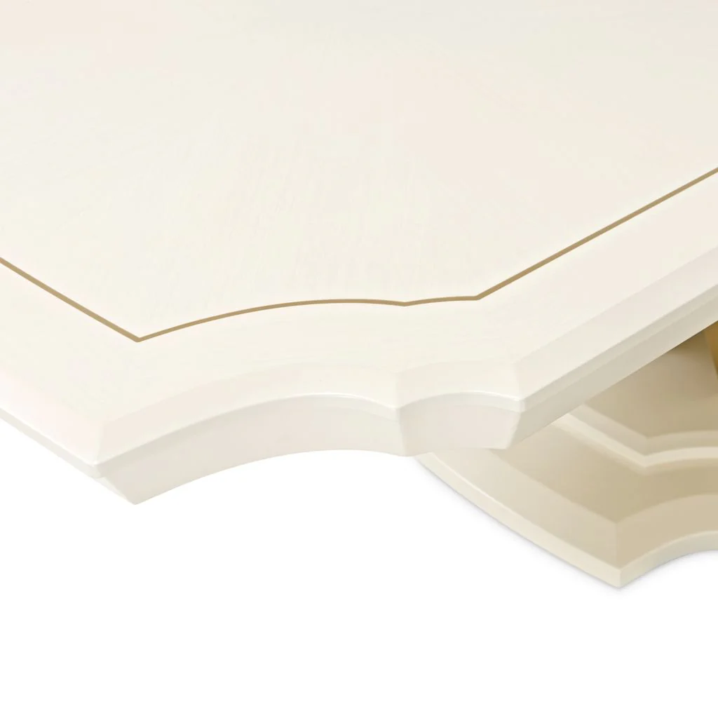 Michael Amini Fantosini Pedestal Dining Table - Creamy Pearl - Image 5