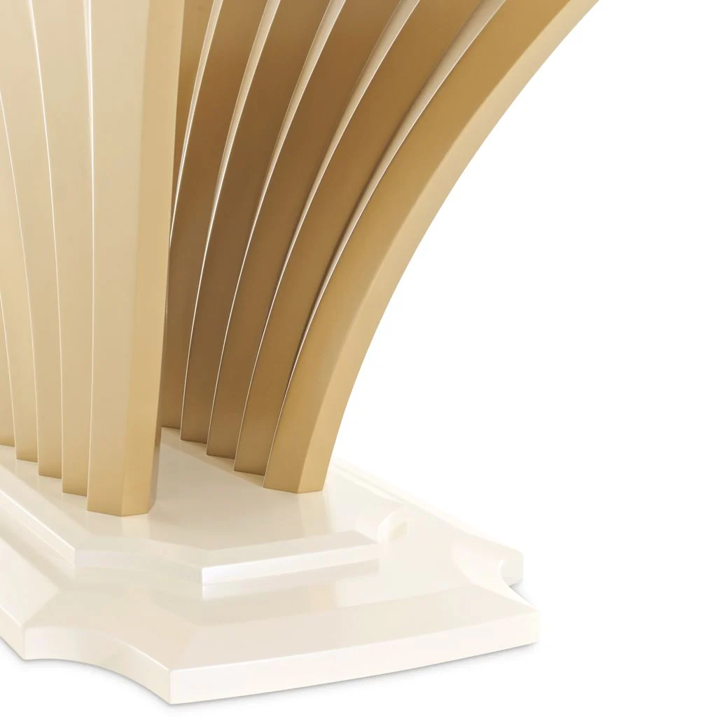 Michael Amini Fantosini Pedestal Dining Table - Creamy Pearl - Image 6