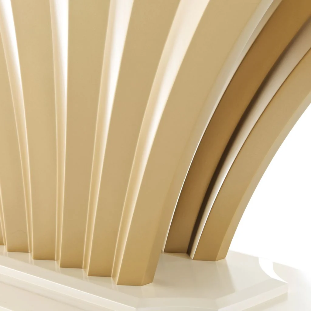 Michael Amini Fantosini Pedestal Dining Table - Creamy Pearl - Image 7