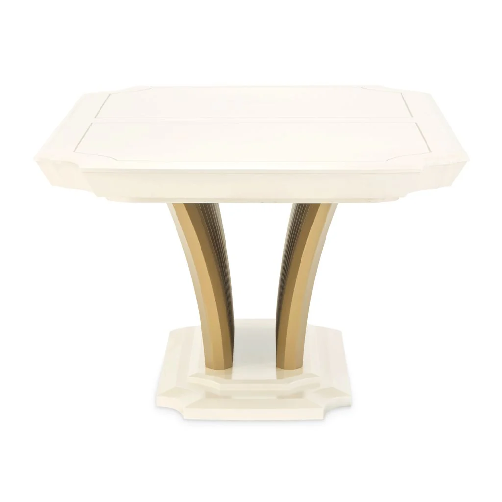 Michael Amini Fantosini Pedestal Dining Table - Creamy Pearl - Image 9