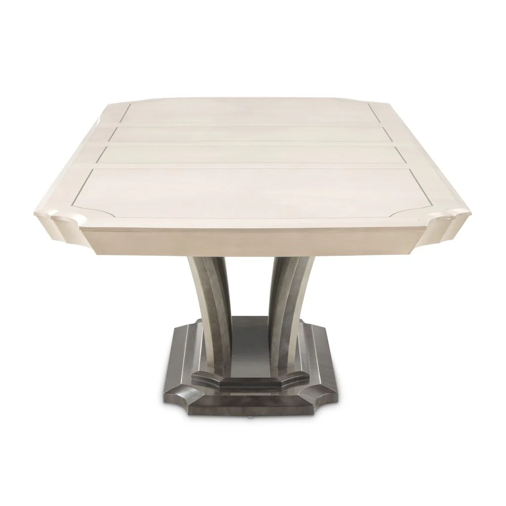 Michael Amini Fantosini Pedestal Dining Table - Silver Mist - Image 13