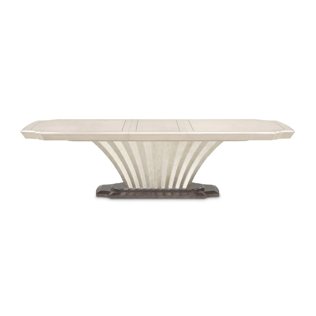 Michael Amini Fantosini Pedestal Dining Table - Silver Mist - Image 15