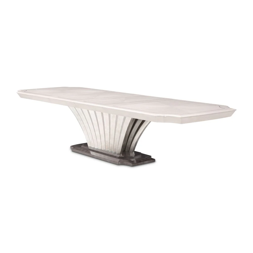 Michael Amini Fantosini Pedestal Dining Table - Silver Mist - Image 17