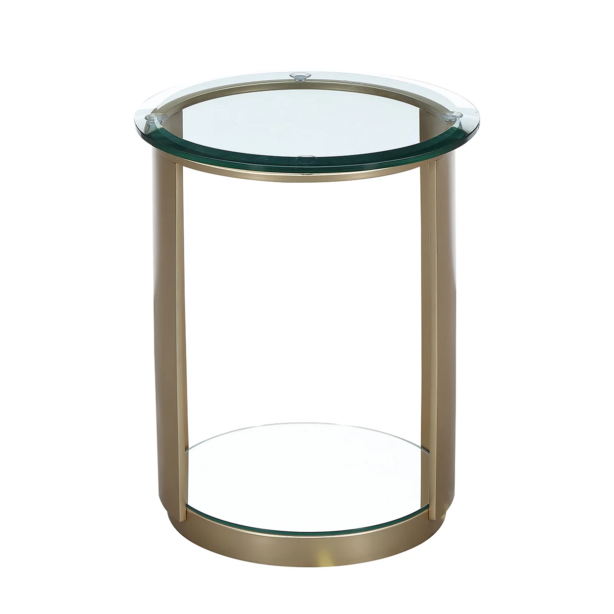Michael Amini Houston Chairside Table Brushed Gold - Image 2