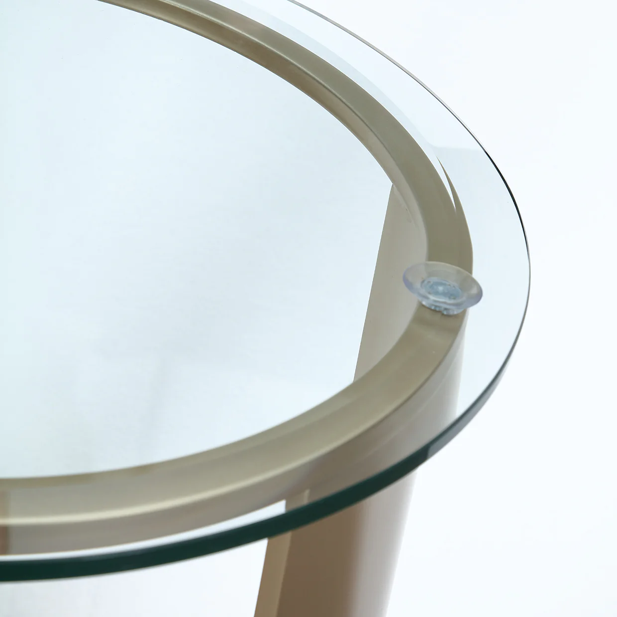 Michael Amini Houston Chairside Table Brushed Gold - Image 3