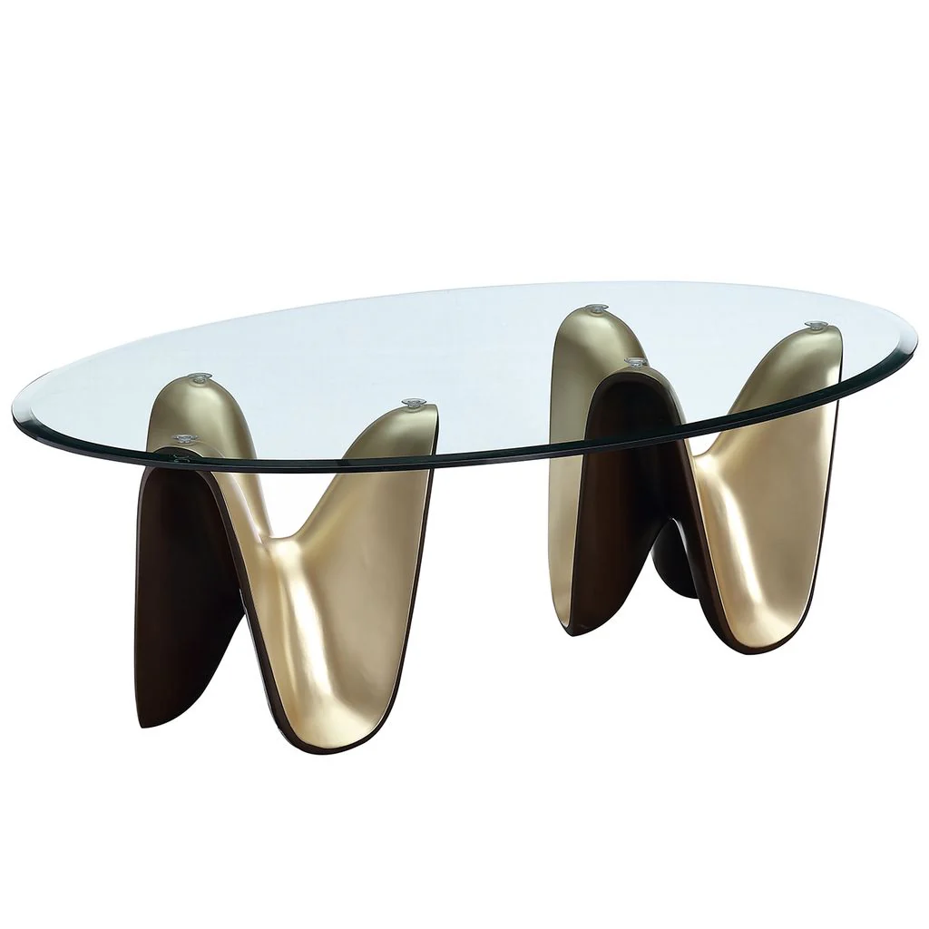 Michael Amini Houston Cocktail Table - Brushed Gold - Image 3
