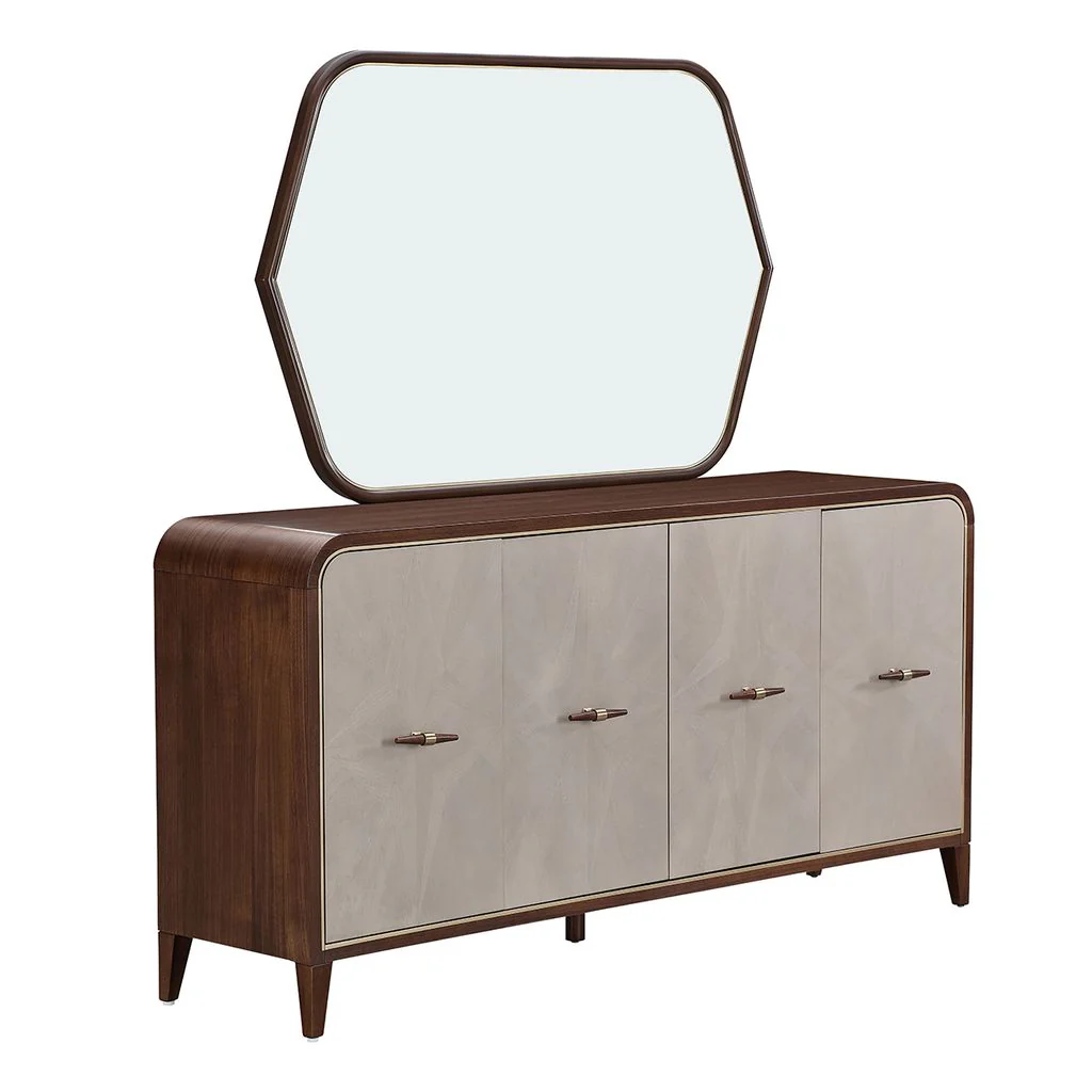 Michael Amini Houston Sideboard with Mirror - Walnut - Image 2