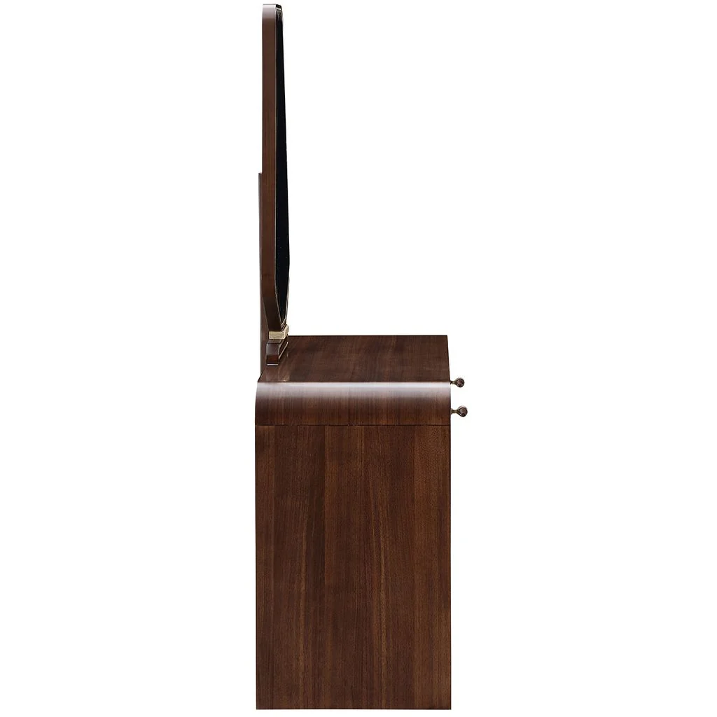 Michael Amini Houston Vanity Table with Mirror - Walnut - Image 3
