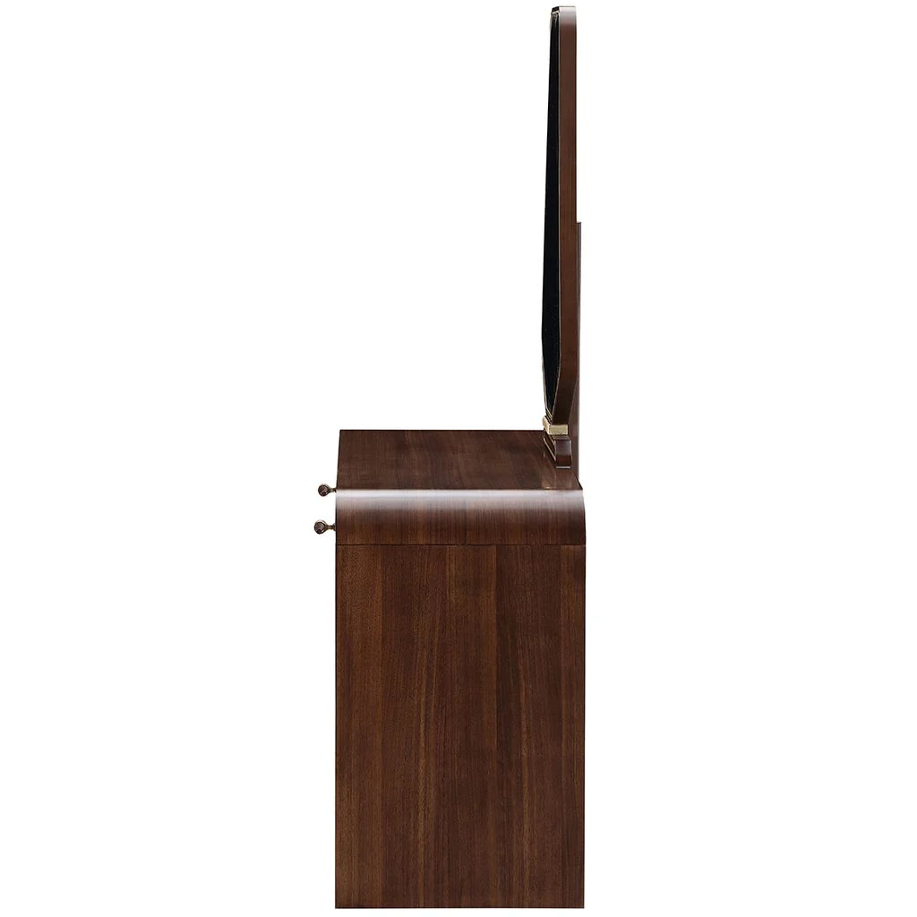 Michael Amini Houston Vanity Table with Mirror - Walnut - Image 4