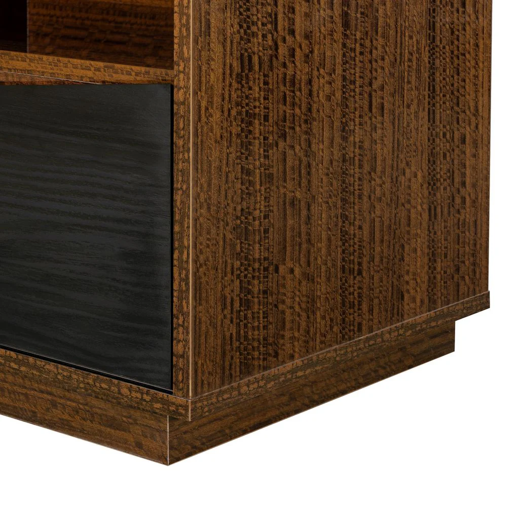 Michael Amini Kayner 1-Drawer Nightstand with LED Lights - Charcoal - Image 9