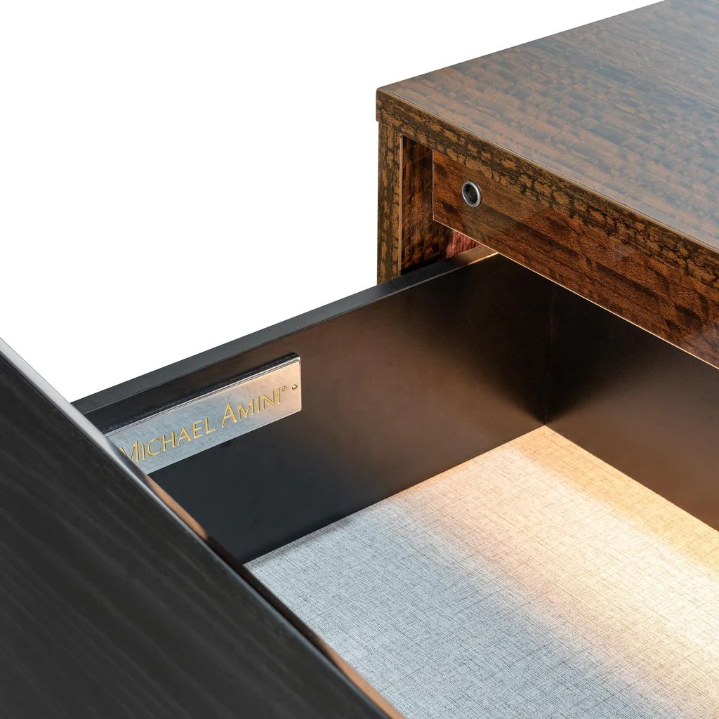 Michael Amini Kayner 2-Drawer Nightstand - Charcoal - Image 11