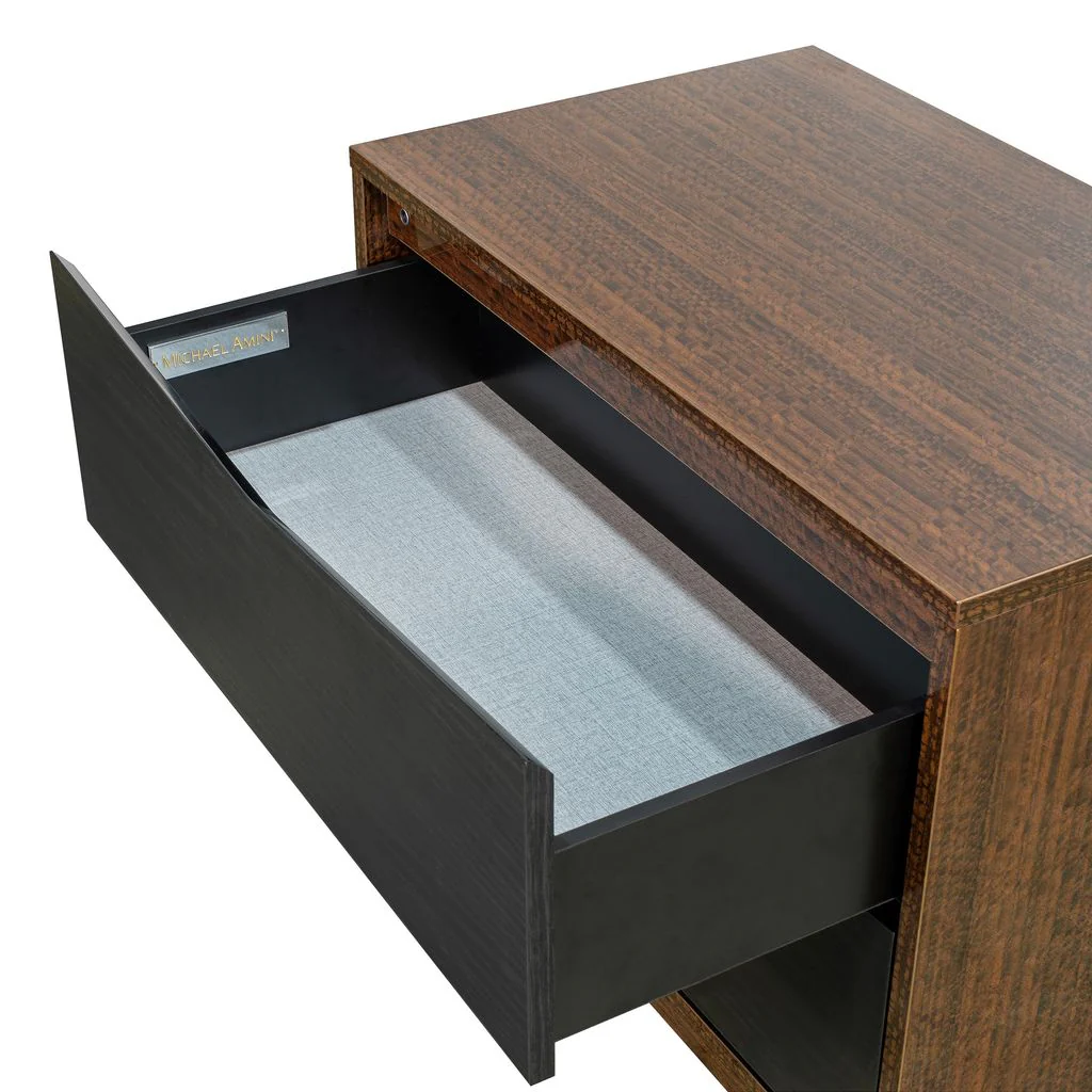 Michael Amini Kayner 2-Drawer Nightstand - Charcoal - Image 12