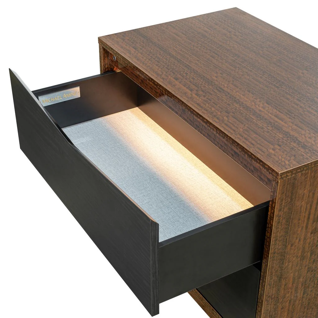 Michael Amini Kayner 2-Drawer Nightstand - Charcoal - Image 13