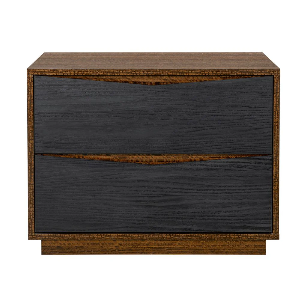 Michael Amini Kayner 2-Drawer Nightstand - Charcoal - Image 2