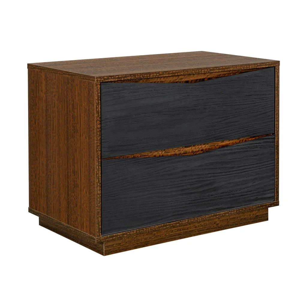Michael Amini Kayner 2-Drawer Nightstand - Charcoal - Image 3