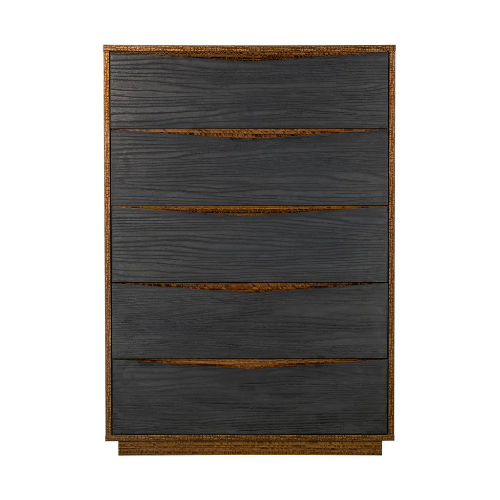 Michael Amini Kayner 5-Drawer Chest - Charcoal - Image 2