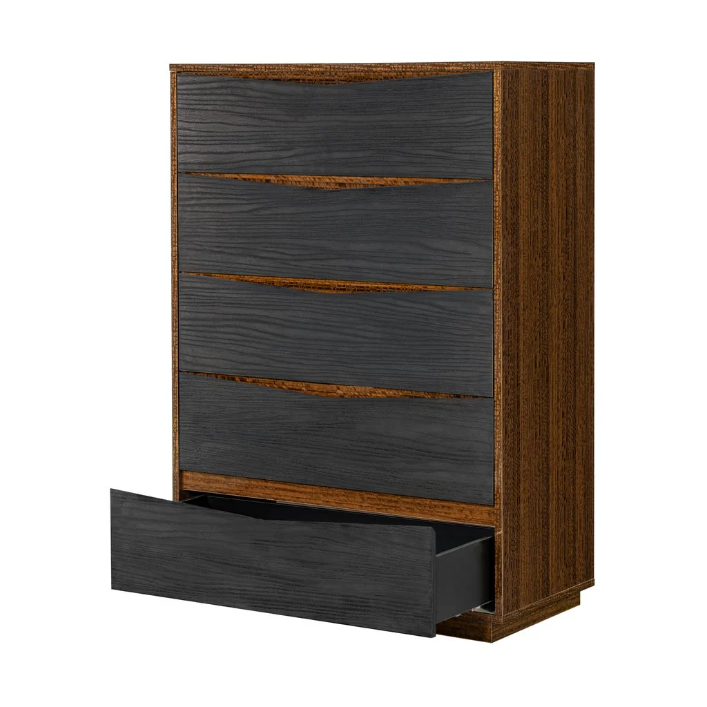 Michael Amini Kayner 5-Drawer Chest - Charcoal - Image 4