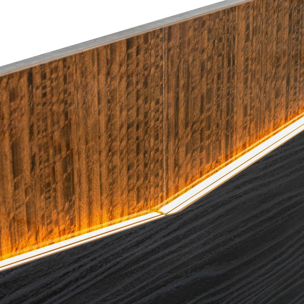 Michael Amini Kayner Bed with LED Lights - Charcoal - Image 11