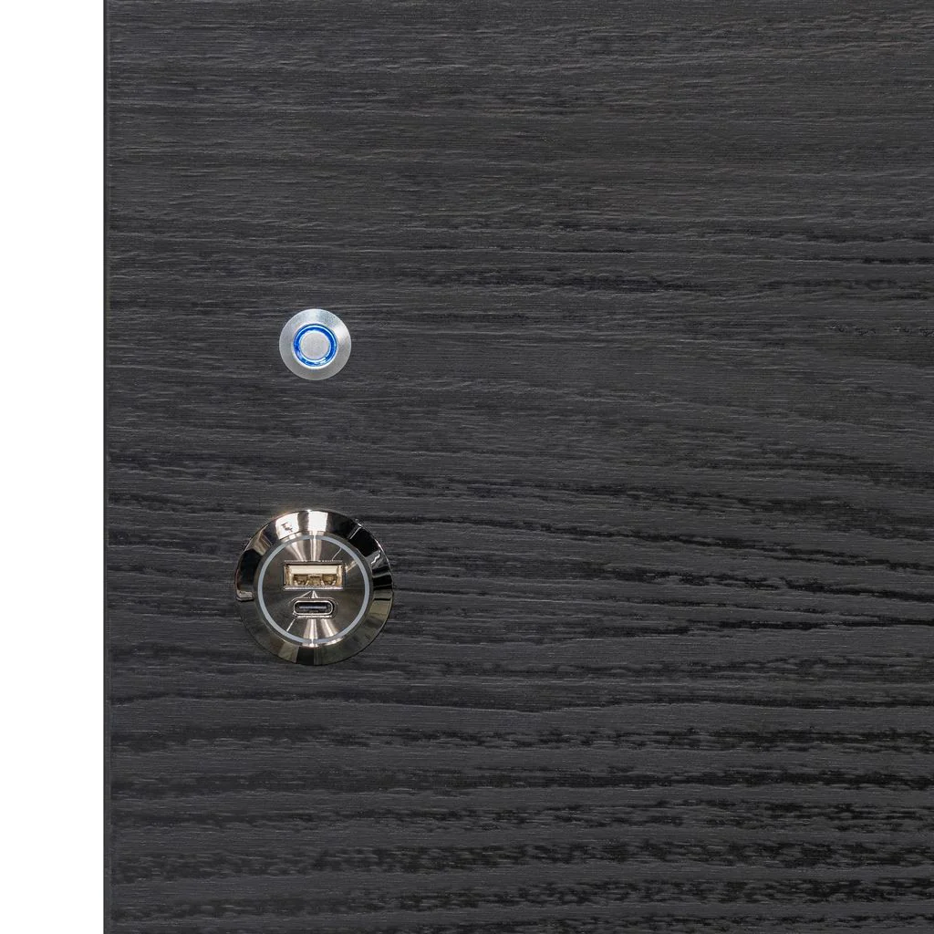 Michael Amini Kayner Bed with LED Lights - Charcoal - Image 9
