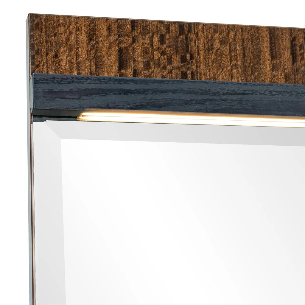 Michael Amini Kayner Dresser Mirror with LED Lights - Charcoal - Image 4